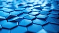 Abstract blue hexagonal pattern, 3D render of a geometric background. Royalty Free Stock Photo