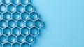 Abstract Blue Honeycomb Pattern with Glossy Cells and Copy Space Royalty Free Stock Photo
