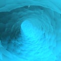 Abstract blue ice cave background. Frozen tunnel with icy walls of blue ice. 3D render Royalty Free Stock Photo