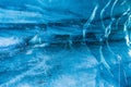 Abstract blue ice cave interior with natural textures. Royalty Free Stock Photo