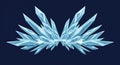 Abstract Blue Ice Crystal Wings on Dark Background Royalty Free Stock Photo