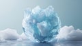 Abstract Blue Ice Sphere on White Clouds Royalty Free Stock Photo