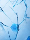 Abstract blue ice texture background, winter, Blue background with cracks on the ice surface Royalty Free Stock Photo