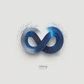 Abstract Blue Infinity Loop with Gradient Texture and Dots Royalty Free Stock Photo