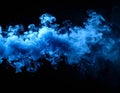 Abstract Blue Ink Cloud Floating in Water on a Black Background Royalty Free Stock Photo