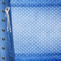 Abstract blue jeans background with rivet