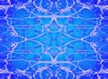 Blue kaleidoscope cracks pattern