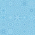 Abstract blue kaleidoscope pattern. Seamless background. Circles.