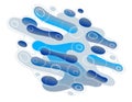 Abstract blue lava fluids vector illustration, bubble gradients shapes in motion, artistic background graphic element, dynamic