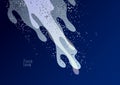 Abstract blue lava fluids vector illustration, bubble gradients shapes in motion, artistic background graphic element, dynamic