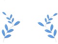 Abstract blue leave branch on white background Royalty Free Stock Photo