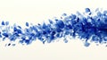 Abstract blue leaves flowing in wave on white background Royalty Free Stock Photo