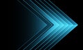 Abstract blue light arrow direction on black design modern futuristic background vector Royalty Free Stock Photo