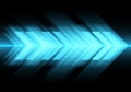 Abstract blue light arrow speed on black design modern futuristic technology background vector Royalty Free Stock Photo