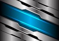 Abstract blue light banner on silver polygon design modern futuristic technology background vector Royalty Free Stock Photo