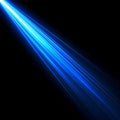 Abstract Blue Light Beam on Black Background Royalty Free Stock Photo