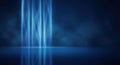 Abstract Blue Light Beams and Reflections on Dark Background Royalty Free Stock Photo