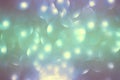 Abstract blue light bokeh background to create a festive atmosphere. Colorful background and texture with circles of light for art Royalty Free Stock Photo