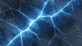 Abstract Blue Light Cracking Through Dark Ice Surface, Energy Breakthrough Concept Royalty Free Stock Photo