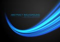 Abstract blue light fast speed curve motion on black technology luxury background vector Royalty Free Stock Photo