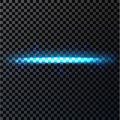 Abstract blue light and fire flash element on dark transparent background. Vector illustration Royalty Free Stock Photo