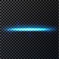 Abstract blue light and fire flash element on dark transparent background. Vector illustration Royalty Free Stock Photo