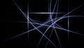 Abstract blue light lines creating a complex geometric pattern on black background Royalty Free Stock Photo