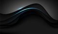Abstract blue light lines curve black shadow overlap with blank space design modern luxury futuristic creative background vector Royalty Free Stock Photo