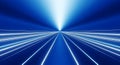 Abstract blue light lines road background perspective Royalty Free Stock Photo