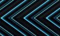 Abstract blue light neon grey metallic black shadow arrow direction pattern design modern futuristic technology background vector Royalty Free Stock Photo