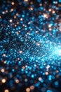 Abstract blue light particles, dynamic digital network background, Portrait Images Generative AI Royalty Free Stock Photo