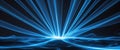 Abstract Blue Light Rays on Black Background - Dramatic Lighting Effect Royalty Free Stock Photo