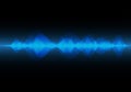 Abstract blue light sound wave on black design modern technology music background vector