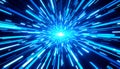 Abstract blue light speed lines motion background. dynamic digital data stream tunnel. futuristic warp effect Royalty Free Stock Photo