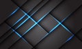 Abstract blue light square geometric black shadow on grey design modern futuristic technology backgound vector Royalty Free Stock Photo