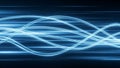Abstract Blue Light Streaks and Waves Creating a Dynamic Energy Flow on a Dark Background Royalty Free Stock Photo