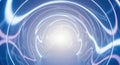 Abstract blue light tunnel with swirling energy patterns Royalty Free Stock Photo