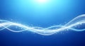 Abstract blue light wave on blue background art Royalty Free Stock Photo
