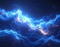 Abstract blue lightning waveform background energetic design Royalty Free Stock Photo