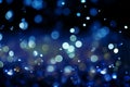 Abstract blue lights in bokeh form, creating a magical ambiance