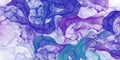 Abstract blue lilac marble fluid painted background. Alcohol ink or watercolor art. Editable vector texture backdrop for Royalty Free Stock Photo