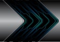 Abstract blue line circuit black arrow on silver background design modern futuristic technology vector