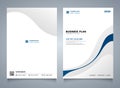 Abstract blue line color modern brochure template. You can use for corporate layout, cover design background, annual reports Royalty Free Stock Photo