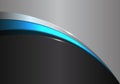 Abstract blue line curve on black gray design modern futuristic background vector Royalty Free Stock Photo