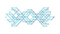Abstract Blue Line Grid: Digital Technology Pattern, vector design Generative AI Royalty Free Stock Photo