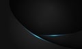 Abstract blue line light curve black shadow on dark grey geometric with blank space design modern luxury background vector