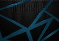 Abstract blue line triangle on dark grey hexagon mesh pattern design modern futuristic background vector Royalty Free Stock Photo