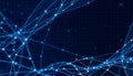 Abstract blue lines background, digital network, tech design, connection Generative AI