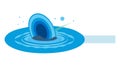 Abstract Blue Liquid Drop, Clean Water Splash Symbol, vector design Generative AI Royalty Free Stock Photo