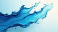 Abstract blue liquid dynamic splash a serene flow of color and movement. Generative AI Royalty Free Stock Photo